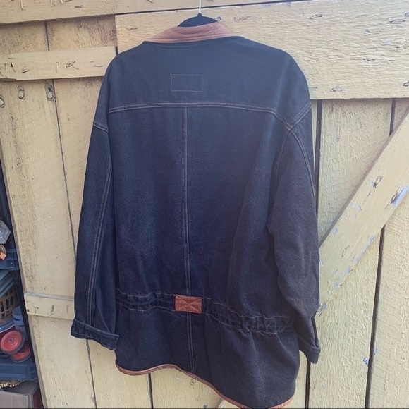 Vintage Eddie Bauer Leather Collar Barn Jacket - Picture 7 of 8